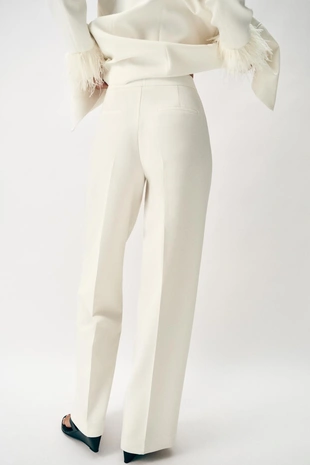 Брюки прямого кроя с высокой посадкой- Заказать в России