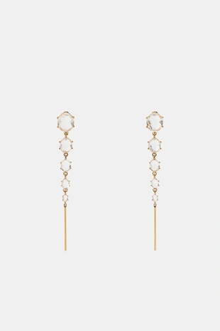 Длинные серьги со стразами- Заказать в России