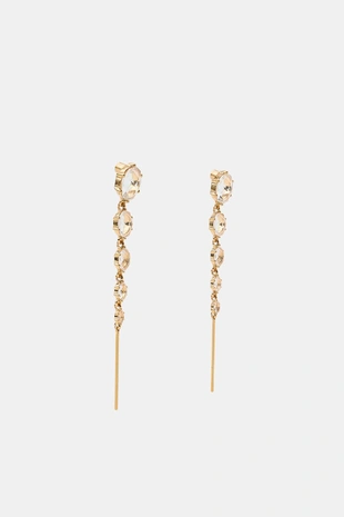 Длинные серьги со стразами- Заказать в России