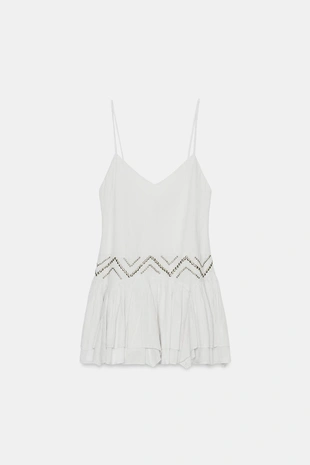 Платье из газа с заклепками и воланами- Заказать в России