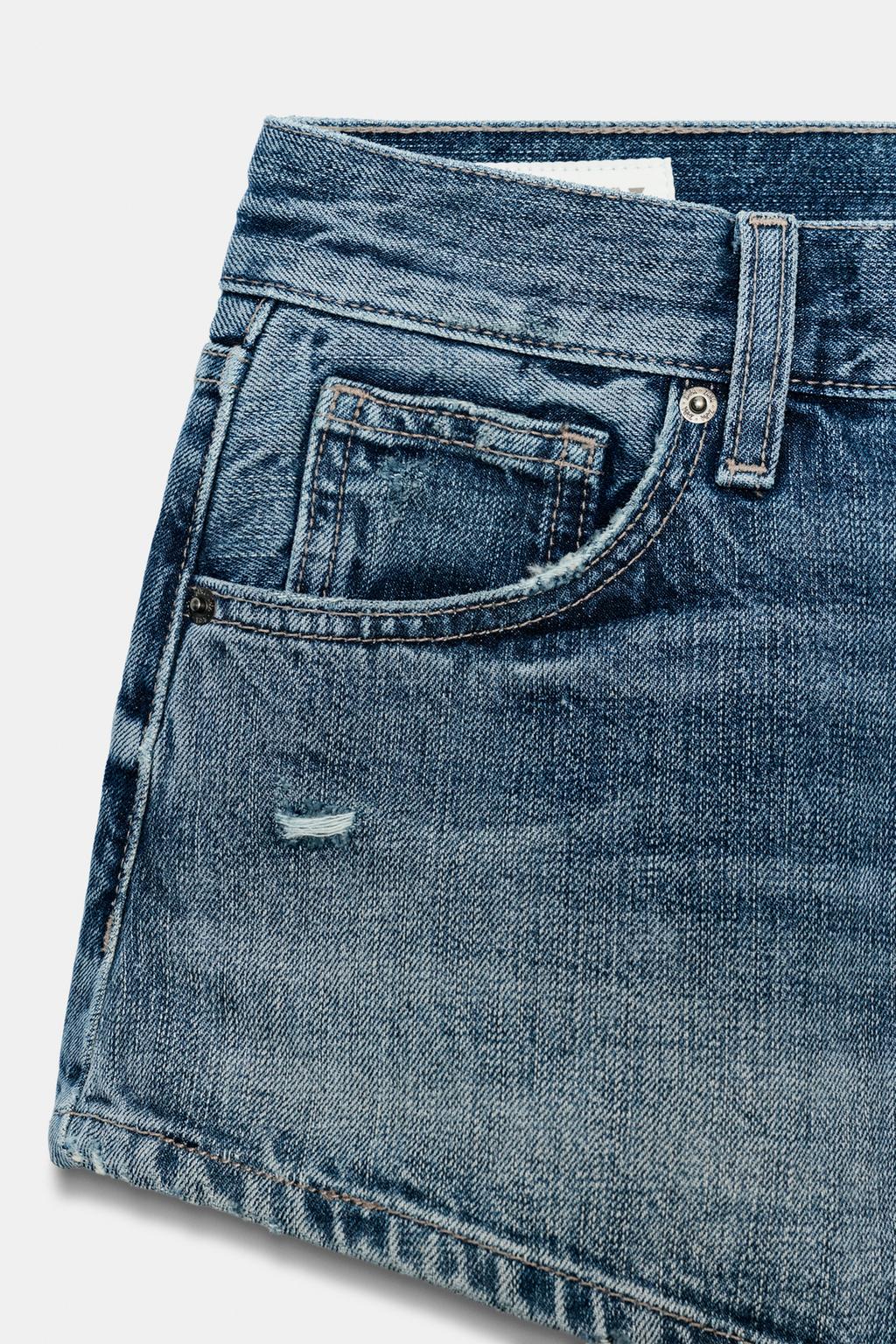 КОРОТКИЕ ДЖИНСОВЫЕ ШОРТЫ TRF С ВЫСОКОЙ ПОСАДКОЙ