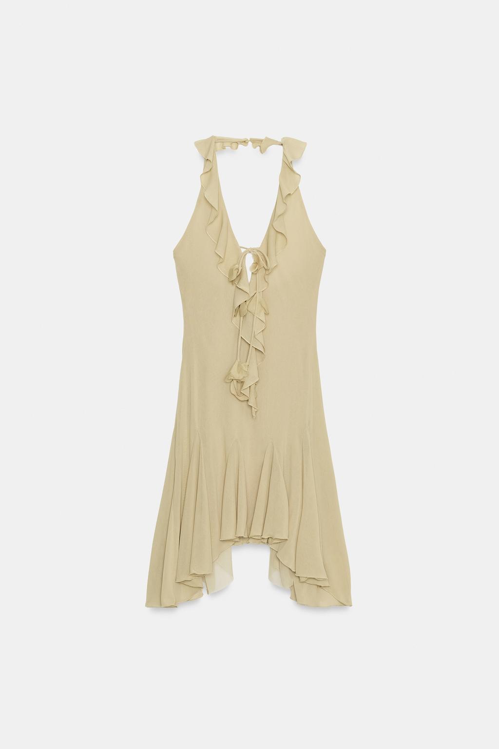 ПЛАТЬЕ ХАЛТЕР С ВОЛАНАМИ