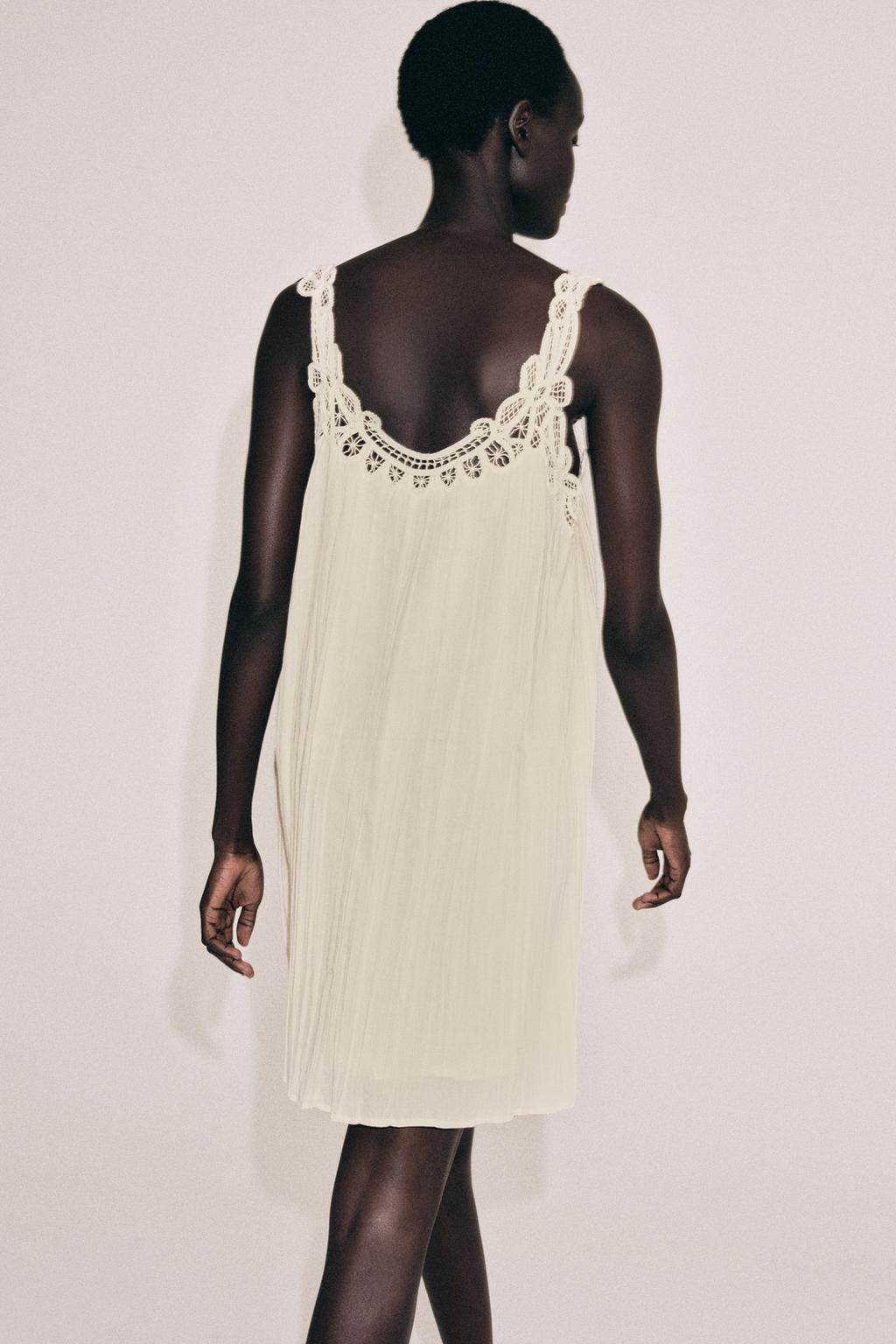 ПЛАТЬЕ С ВЫШИВКОЙ НА БРЕТЕЛЯХ — ZW COLLECTION