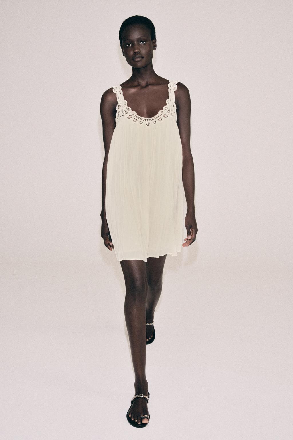 ПЛАТЬЕ С ВЫШИВКОЙ НА БРЕТЕЛЯХ — ZW COLLECTION