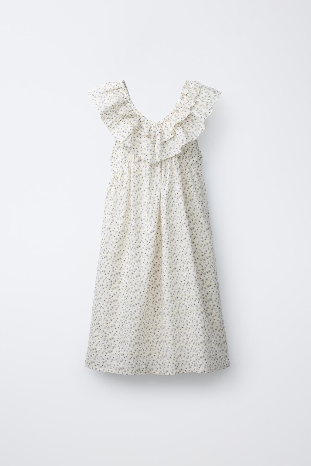 ПЛАТЬЕ С ЦВЕТОЧНЫМ ПРИНТОМ И ВОЛАНАМИ