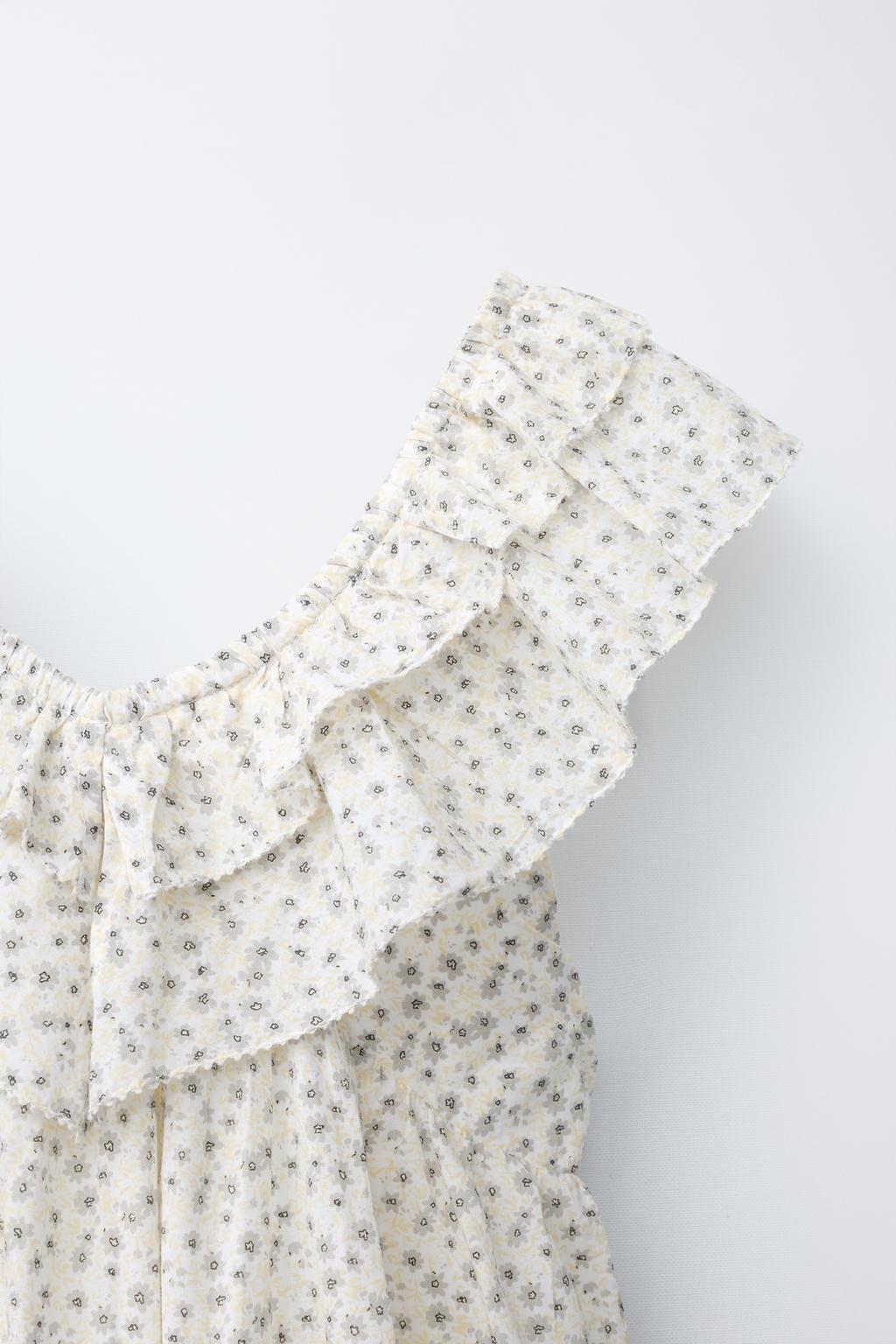 ПЛАТЬЕ С ЦВЕТОЧНЫМ ПРИНТОМ И ВОЛАНАМИ