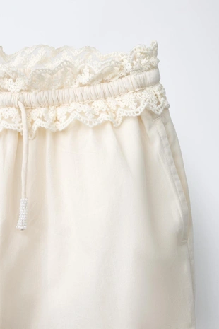 Брюки с кружевом- Заказать в России