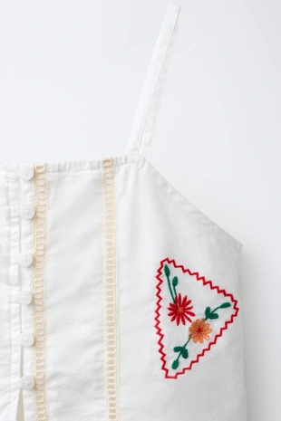 Топ с вышивкой пэчворк- Заказать в России