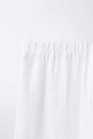 Брюки прямого кроя из смесового льна