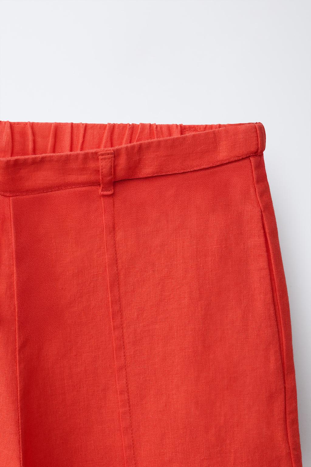 ПРЯМЫЕ БРЮКИ ИЗ СМЕСОВОГО ЛЬНА