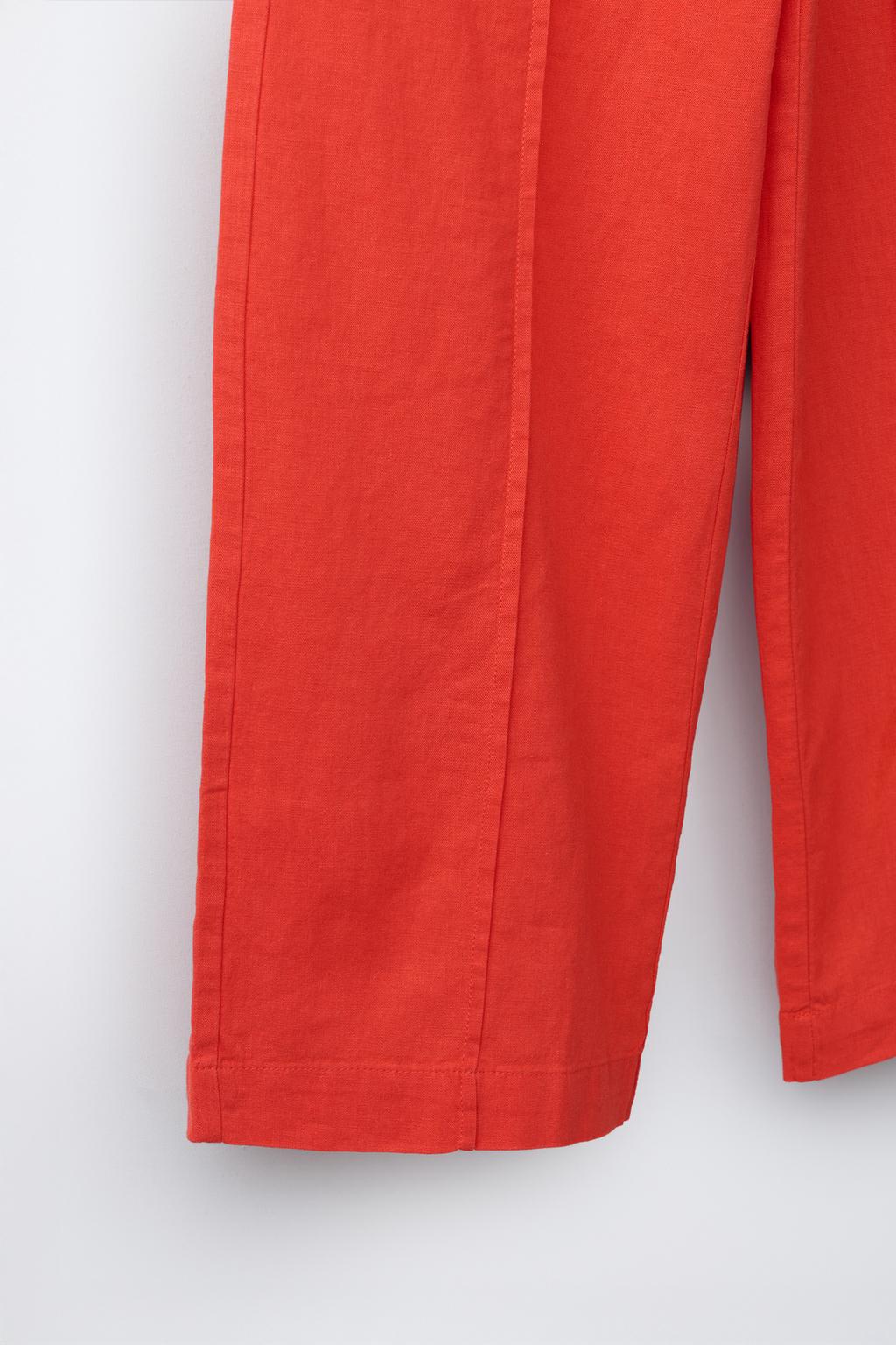 ПРЯМЫЕ БРЮКИ ИЗ СМЕСОВОГО ЛЬНА