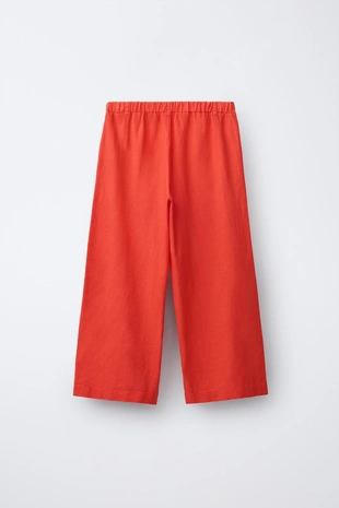 Прямые брюки из смесового льна