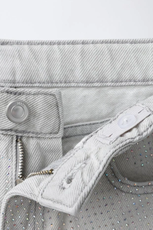 Джинсовые шорты со стразами- Заказать в России