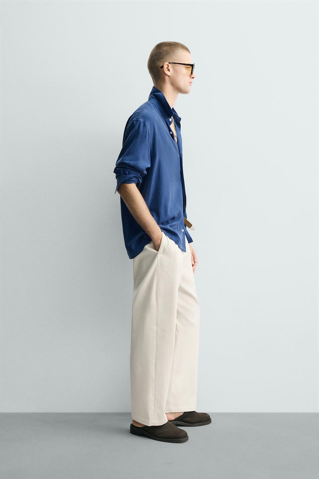 РУБАШКА RELAXED FIT СТРУЯЩЕГОСЯ ПОКРОЯ