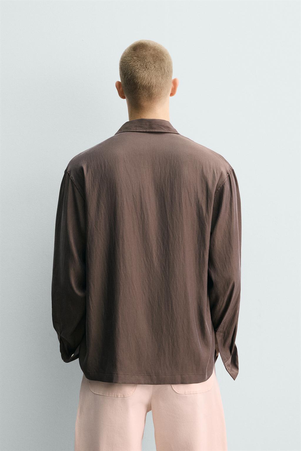 РУБАШКА RELAXED FIT ИЗ СТРУЯЩЕЙСЯ ТКАНИ