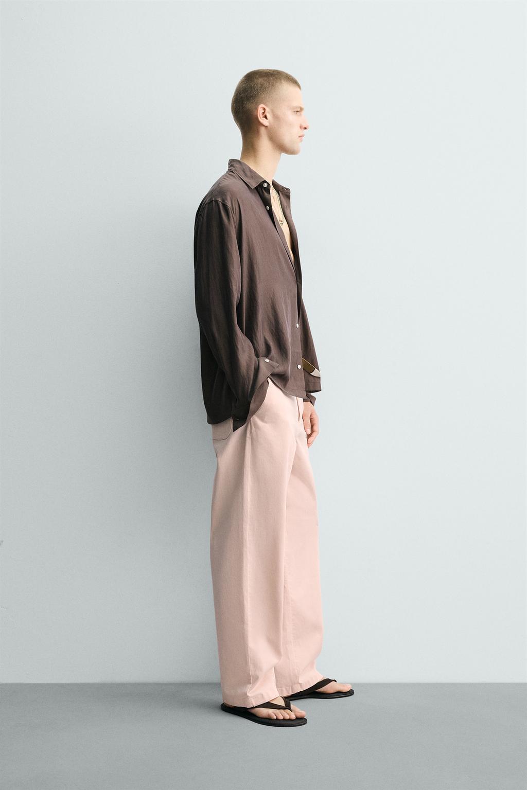 РУБАШКА RELAXED FIT ИЗ СТРУЯЩЕЙСЯ ТКАНИ