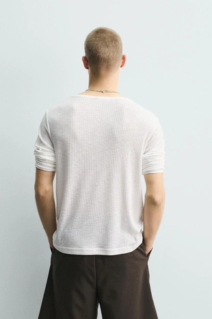 Футболка Relaxed Fit в рубчик- Заказать в России