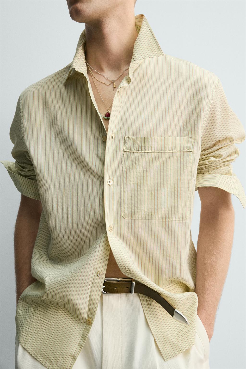 РУБАШКА СТРУЯЩЕГОСЯ ПОКРОЯ В ПОЛОСКУ