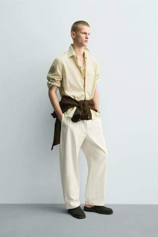 Рубашка струящегося покроя в полоску- Заказать в России