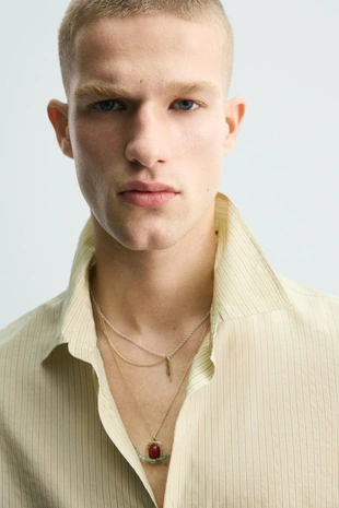 Рубашка струящегося покроя в полоску- Заказать в России