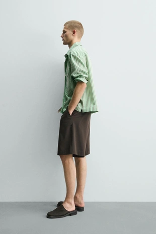 Рубашка свободного кроя в полоску- Заказать в России