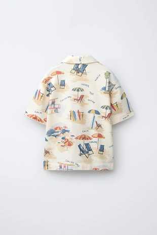 Рубашка боулинг с принтом  пляжные стулья - Заказать в России