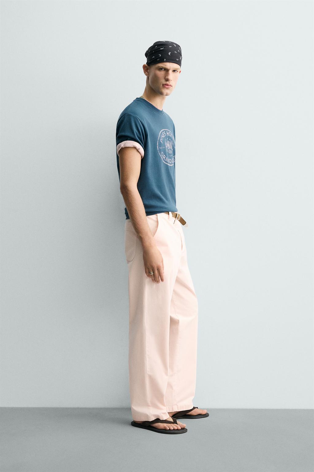 ФУТБОЛКА С ПРИНТОМ И ЭФФЕКТОМ ПОТЕРТОСТИ