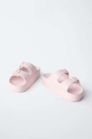 Сандалии из каучука с пряжками- Заказать в России