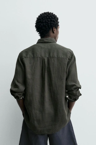 Рубашка Regular Fit из 100% льна- Заказать в России