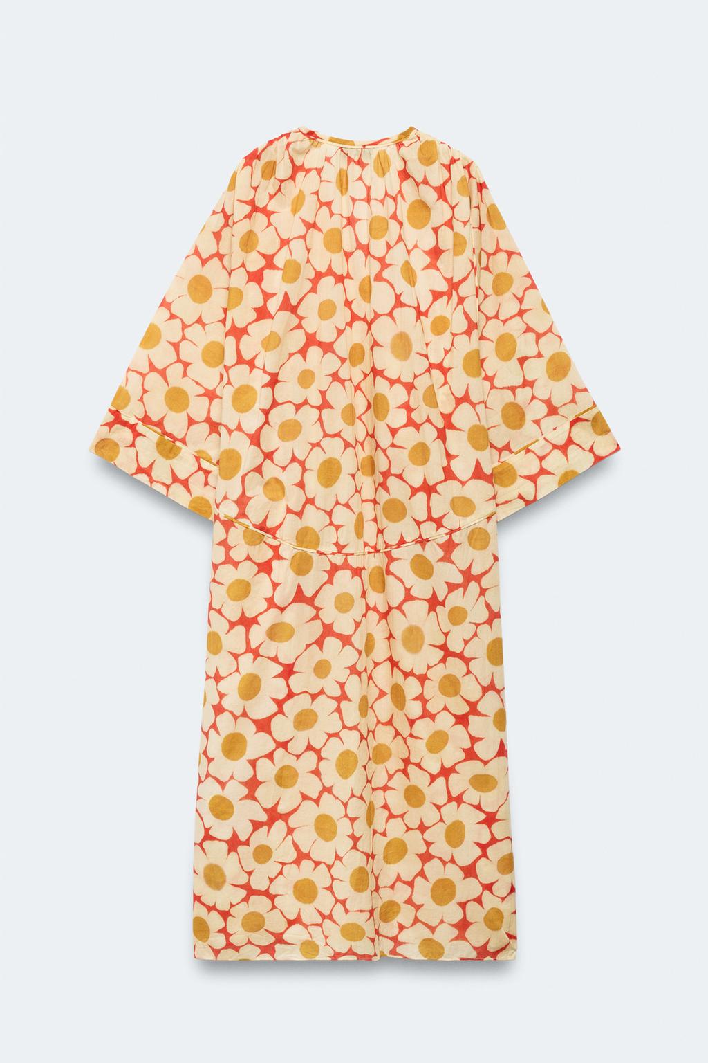 Платье-кафтан с цветочным принтом, ограниченная коллекция