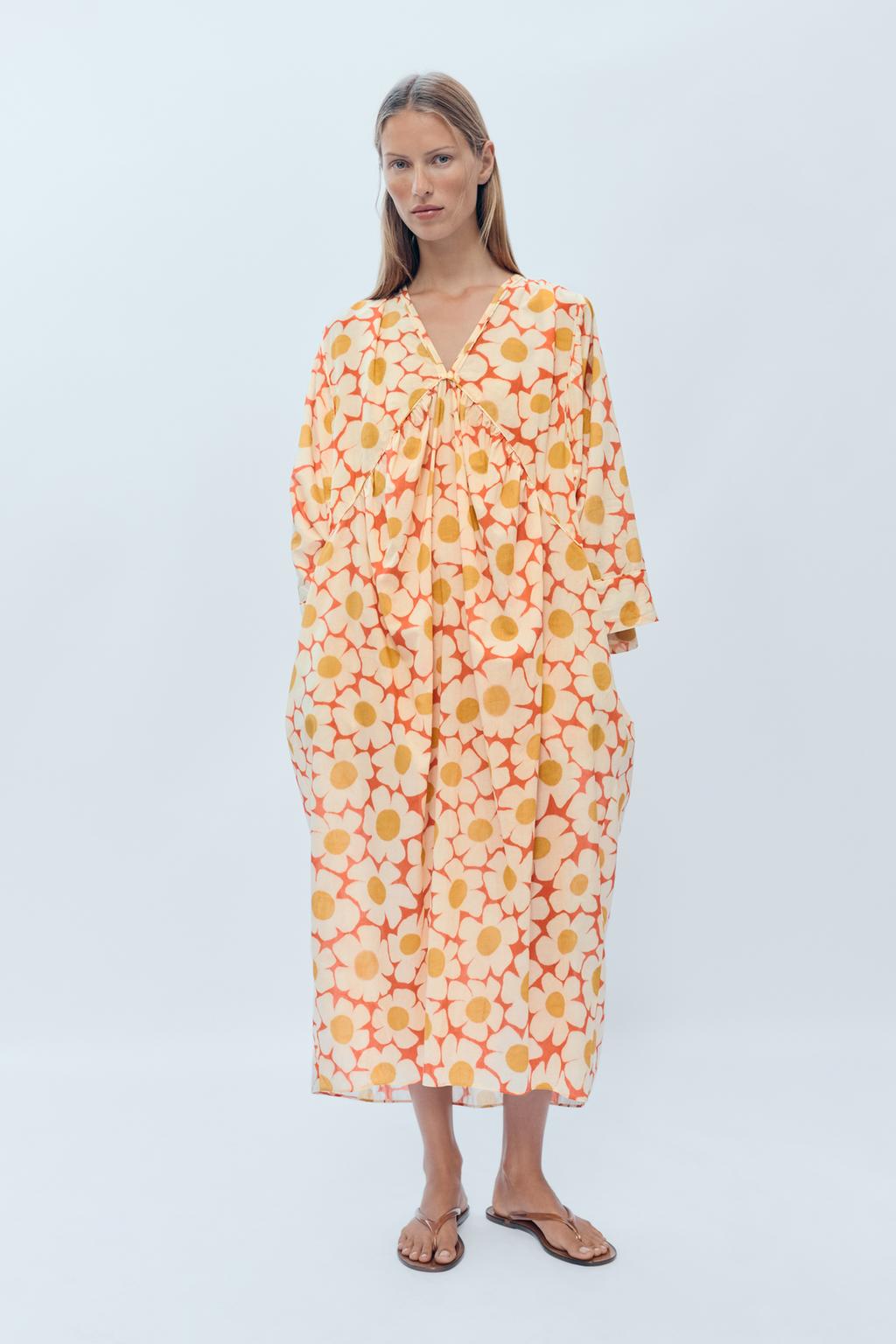 Платье-кафтан с цветочным принтом, ограниченная коллекция