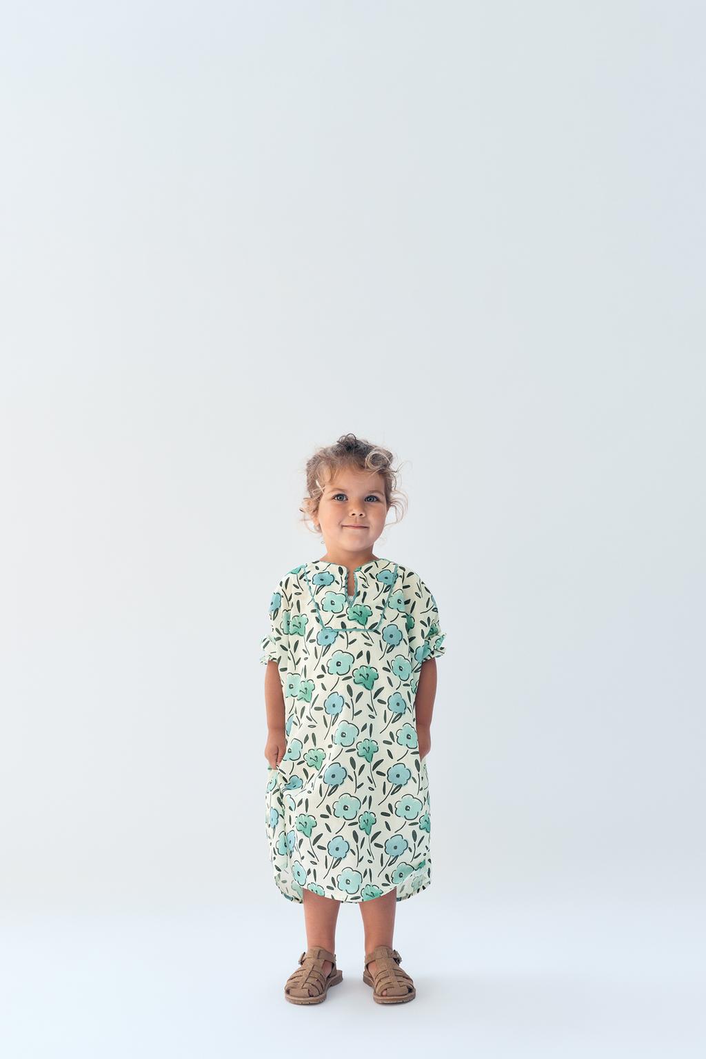 Платье-кафтан с цветочным принтом limited edition для девочек 2-14 лет