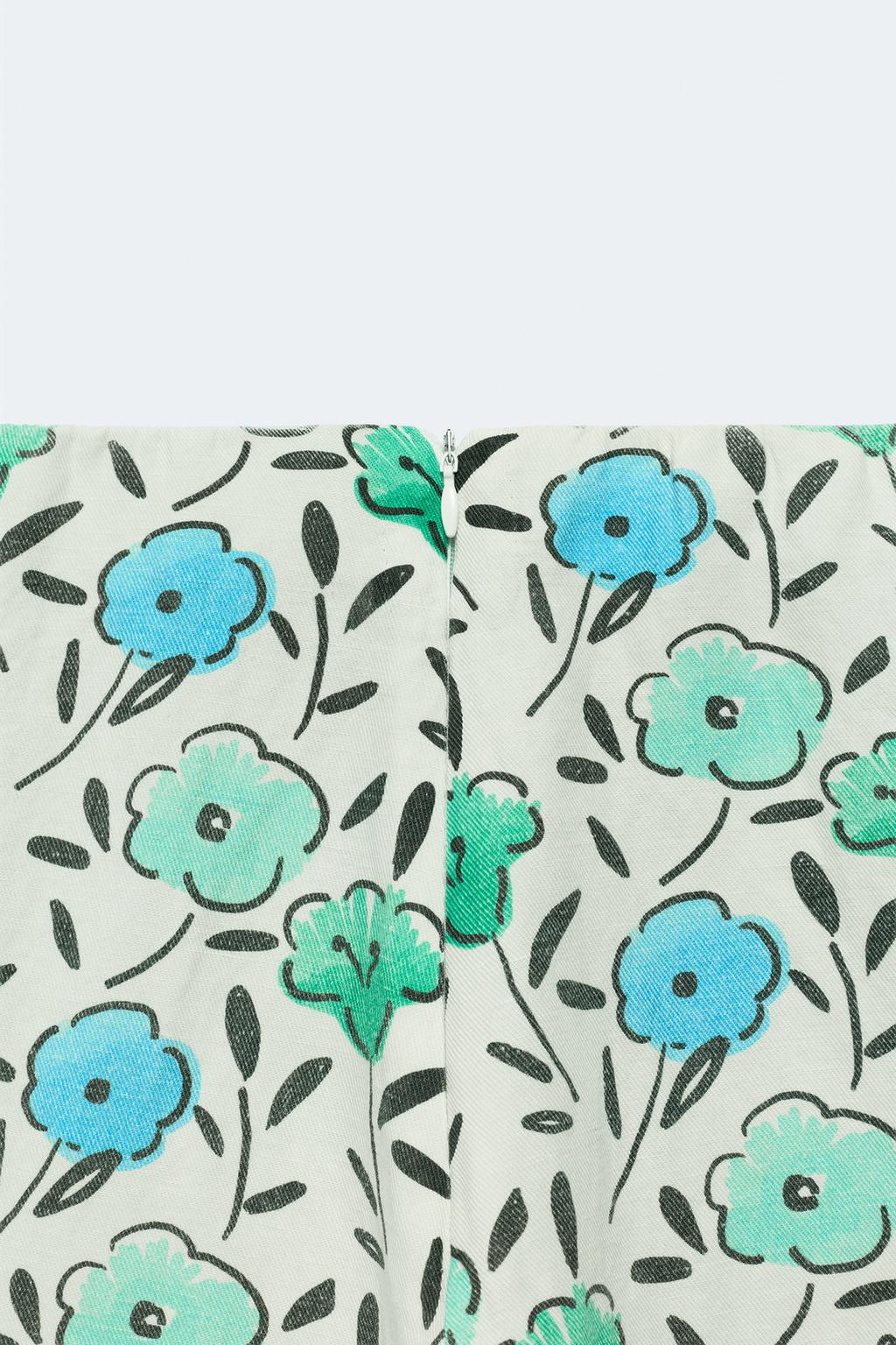 Юбка-миди из льняно-хлопковой смеси с цветочным принтом лимитированной коллекции