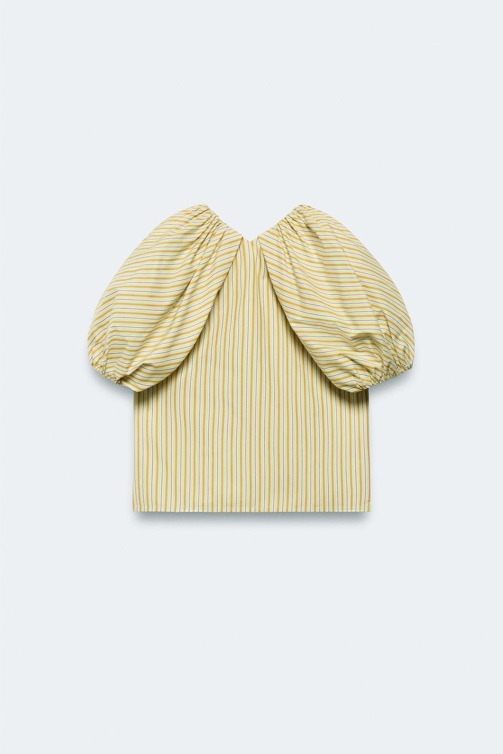 Блузка с полосками и объемными рукавами limited edition