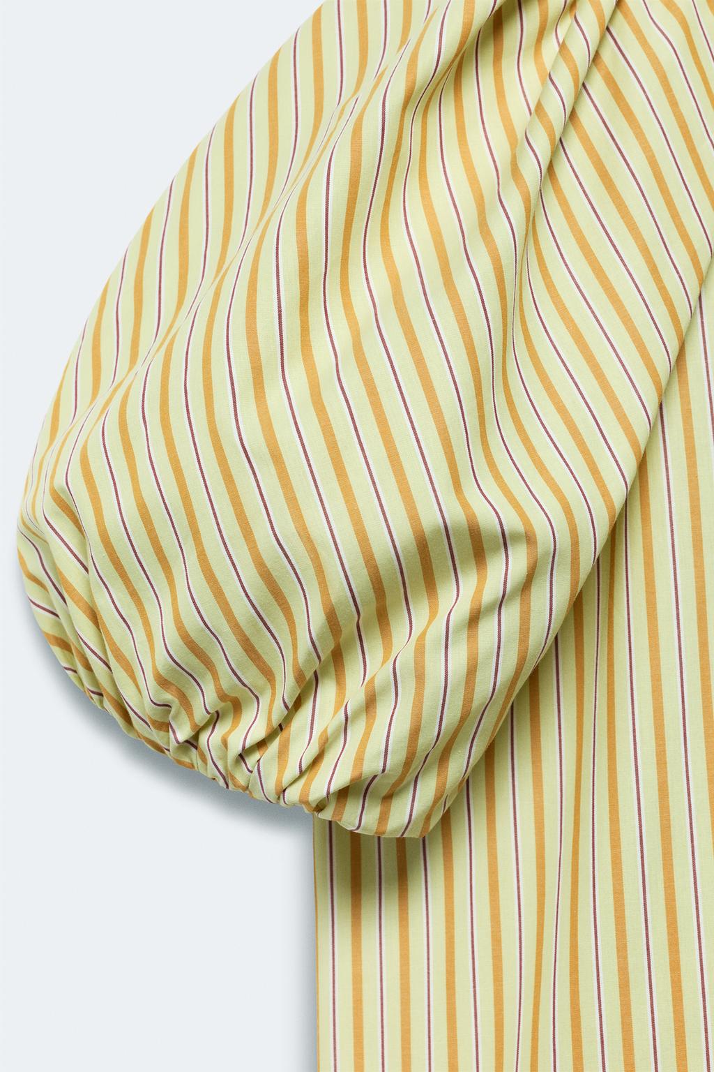 Блузка с полосками и объемными рукавами limited edition