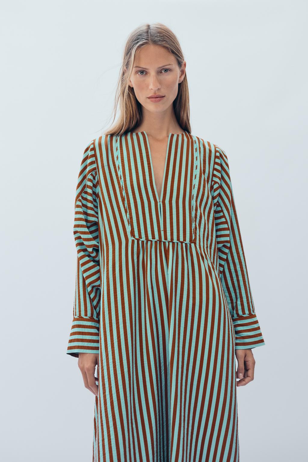 Платье-кафтан в полоску из лимитированной коллекции