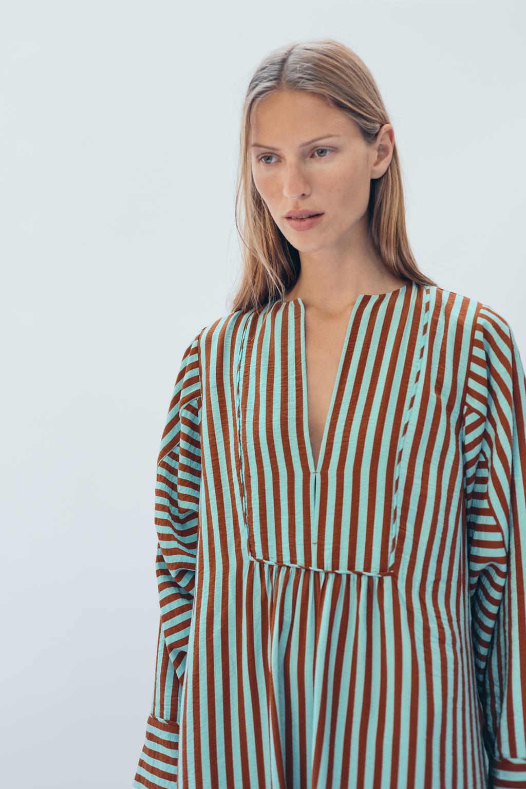 Платье-кафтан в полоску из лимитированной коллекции