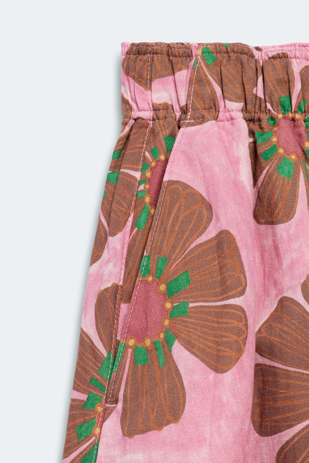 Миди-юбка с цветочным принтом из льняно-хлопковой смеси лимитированной коллекции