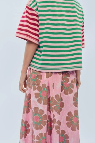 Миди-юбка с цветочным принтом из льняно-хлопковой смеси лимитированной коллекции- Заказать в России