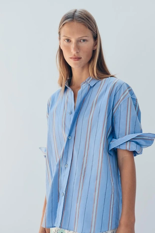 Рубашка с полосками limited edition в оверсайзе- Заказать в России