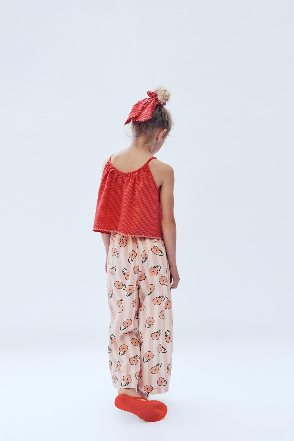 Топ в клетку с объемным краем, лимитированная коллекция 2-14 лет