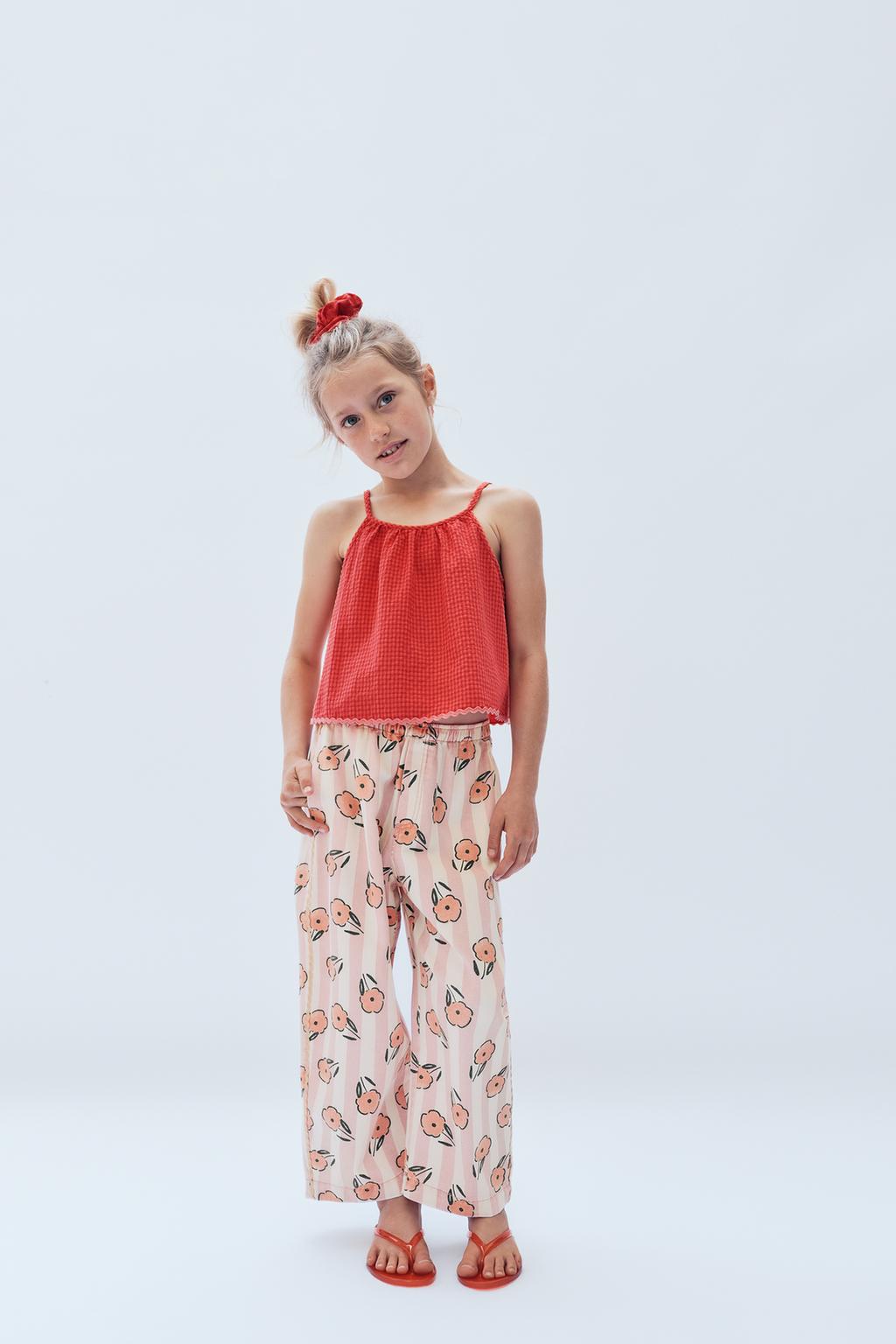 Топ в клетку с объемным краем, лимитированная коллекция 2-14 лет