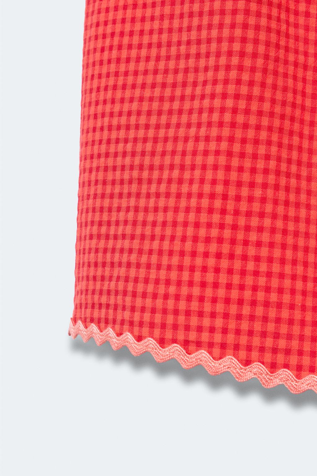 Топ в клетку с объемным краем, лимитированная коллекция 2-14 лет