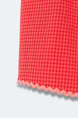 Топ в клетку с объемным краем, лимитированная коллекция 2-14 лет- Заказать в России