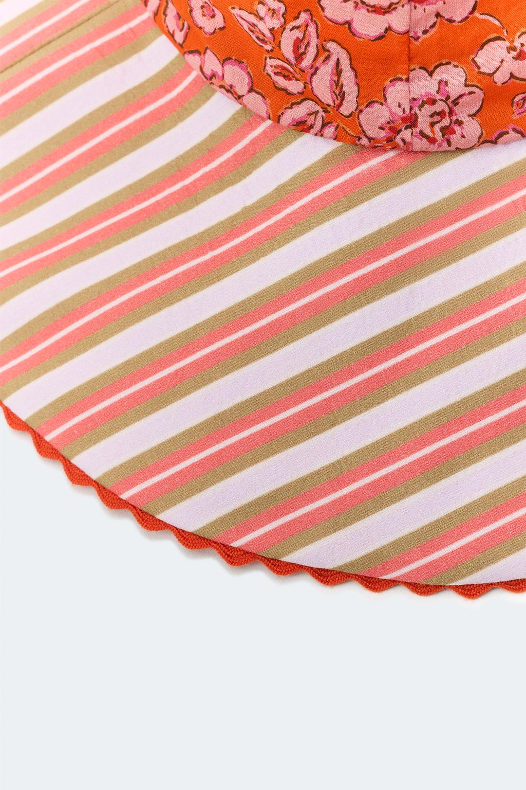 Шляпа с цветочным и полосатым принтом, 2-14 лет, limited edition