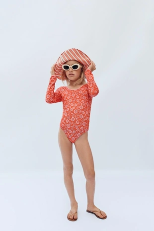 Шляпа с цветочным и полосатым принтом, 2-14 лет, limited edition- Заказать в России