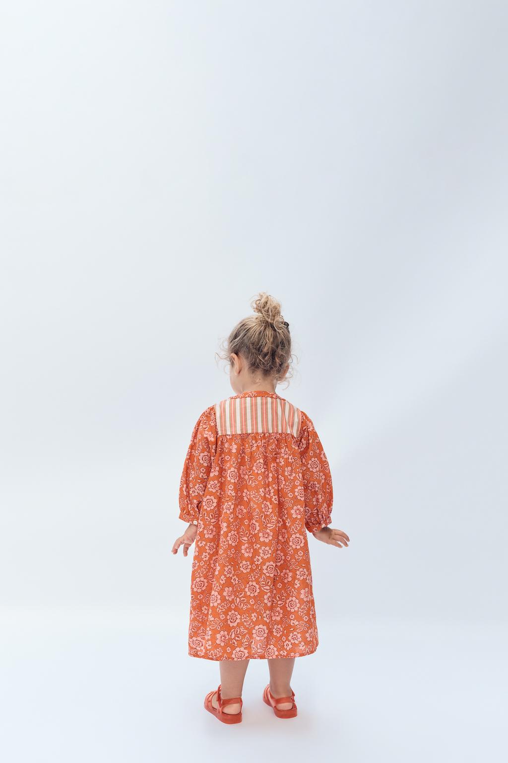 Платье-кафтан с цветочным узором, лимитированная коллекция 2-14 лет