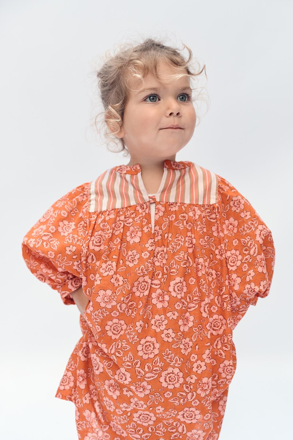 Платье-кафтан с цветочным узором, лимитированная коллекция 2-14 лет