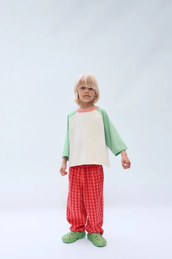 Джинсовые багги 2-14 лет / лимитированное издание в клетку