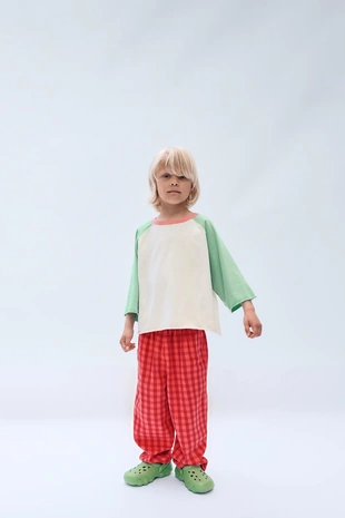 Джинсовые багги 2-14 лет / лимитированное издание в клетку- Заказать в России